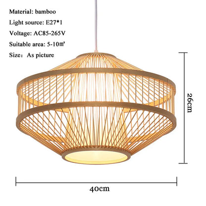 New Chinese Style Bamboo Chandelier Restaurant Lamps Creative Features Restaurant Bar Hot Pot Restaurant Tea House Pentent Lamp