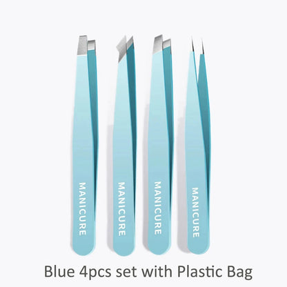 Eyebrow Tweezer Colorful Hair Beauty Fine Hairs Puller Stainless Steel Slanted Eye Brow Clips Removal Makeup Tools RELUX.STORE
