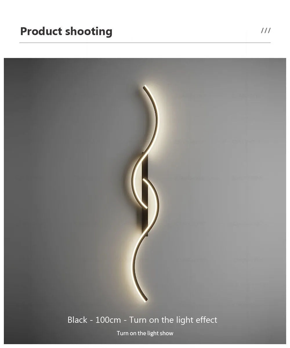 Modern LED Wall Lamp Minimalist Led Light Bedroom Bedside Long Strip Wall Sconces Living Room Sofa Home Indoor Lighting Fixture RELUX.STORE