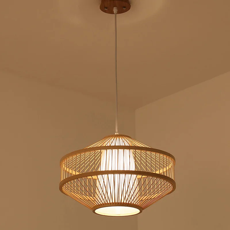New Chinese Style Bamboo Chandelier Restaurant Lamps Creative Features Restaurant Bar Hot Pot Restaurant Tea House Pentent Lamp