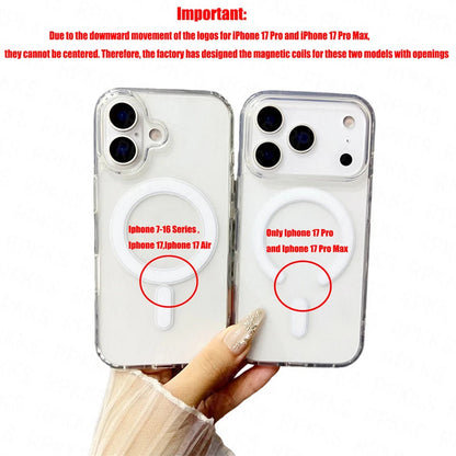 Original For Magsafe Magnetic Wireless Charging Case For iPhone 17 Air 16 15 14 13 12 11 Pro Max 17 Plus Mini Clear Back Cover RELUX.STORE