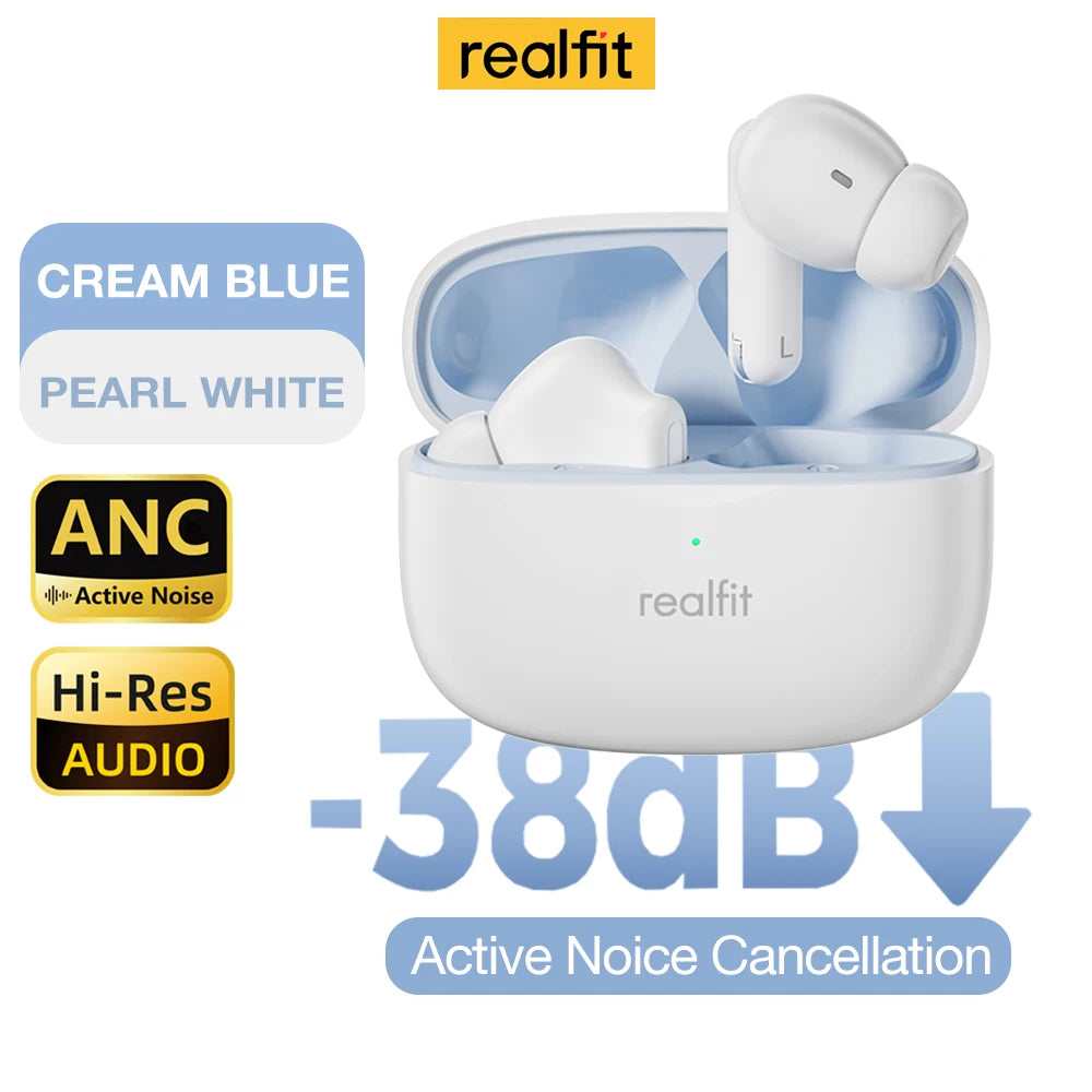Realfit F3 ANC Active Noice Cancellation Bluetooth Earphones ENC Call HIFI Stereo Superb Bass Wireless Earbuds Sport Gaming RELUX.STORE