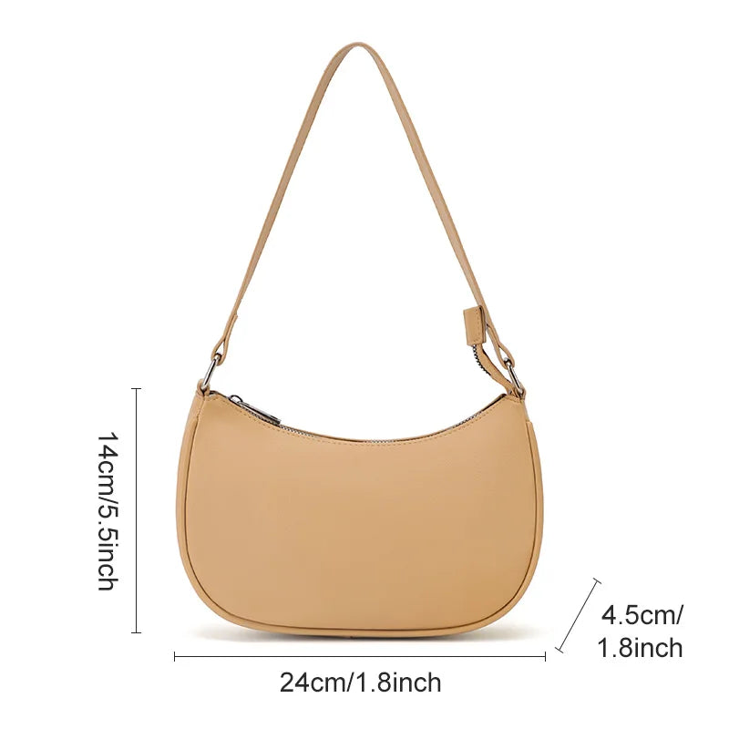 TINYAT Female Moon Bag Leather Shoulder Messenger Bag for Women Hand Bag Luxury Design Lightweight Party Ready Daily Use