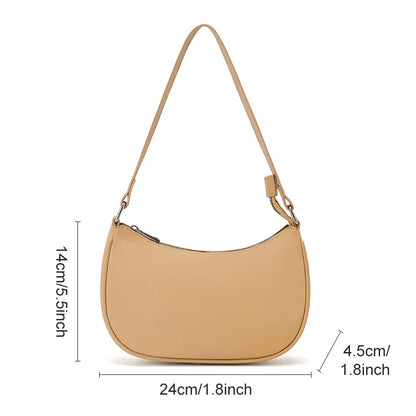 TINYAT Female Moon Bag Leather Shoulder Messenger Bag for Women Hand Bag Luxury Design Lightweight Party Ready Daily Use