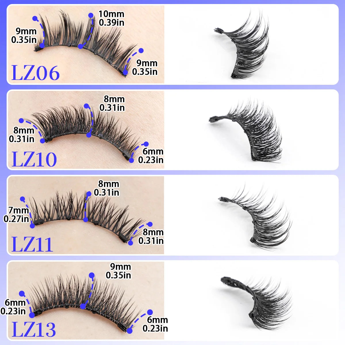 2 Pairs Magnetic Eyelash Natural Look Fluffy False Eyelashes Reusable Magnetic Eyelash Set with Applicator No Glue Need Makeup RELUX.STORE