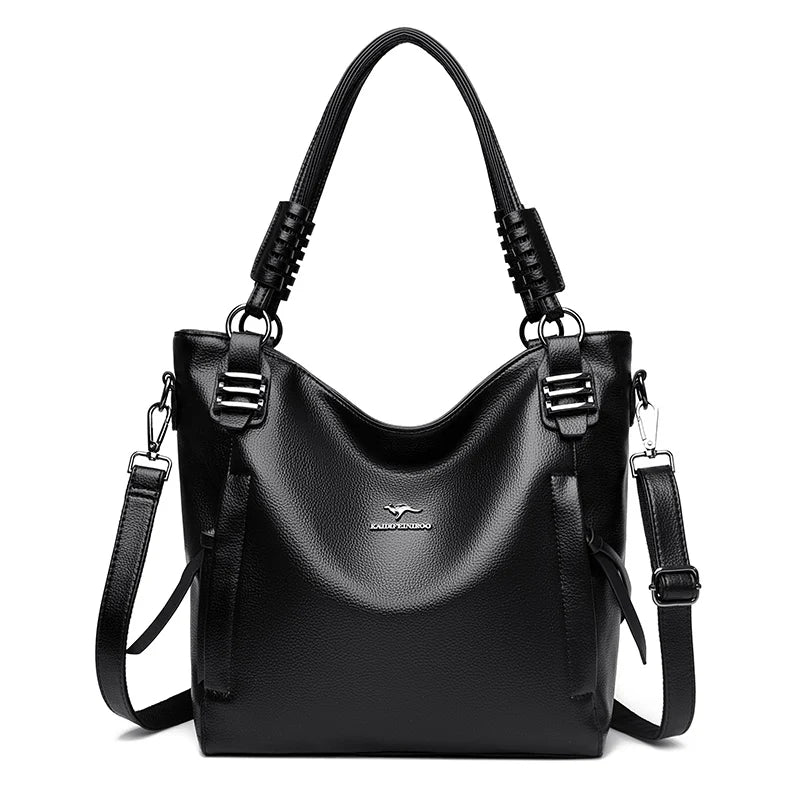 Luxury Soft Genuine Leather Handbag Fashion Women Shoulder Messenger Bag Solid Color Cowhide Tote Fashion Female Crossbody Sac RELUX.STORE