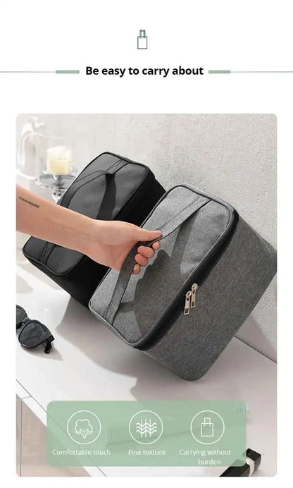 1pc Business Trip Men's Toiletry Bag Double Layer Large Capacity Cosmetic Bag Oxford Cloth Storage Bag Portable Handbag