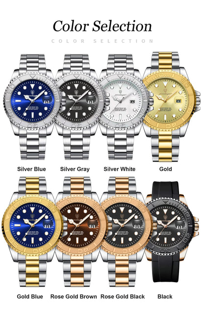 POEDAGAR Luxury Men Watch Business Quartz Man Clock Sports Waterproof Luminous Date Stainless Steel Men's Watches Male Reloj+box RELUX.STORE