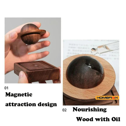 1pc Wooden Scent Diffuser - Jupiter Shape, No Essential Oil Needed, Home Decor & Fresh Air, Dorm Room Essential
