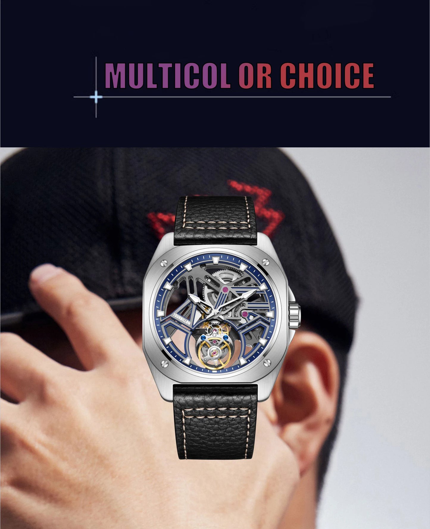 AESOP Tourbillon Watches For Men Mechanical Fashion Watch Waterproof Skeleton Tourbillon Movement Sapphire Mirror Official Store