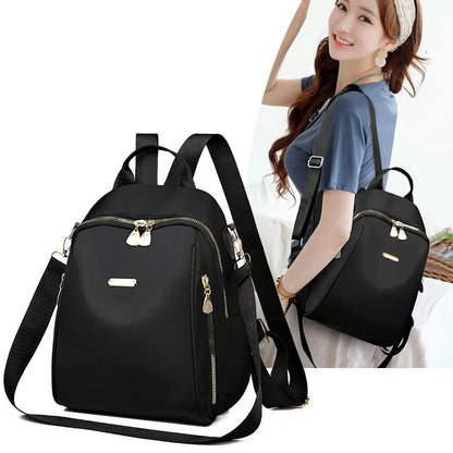 Simple Pu Black Large Capacity Backpacks Women Travel Bag Solid Harajuku Student Schoolbag Backpack Unisex Bags High Street