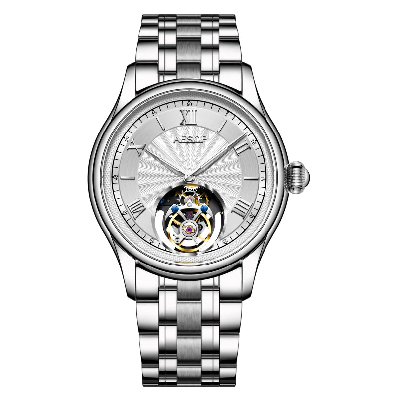 AESOP Official Watch Store Flying Tourbillon Movement Mechanical Wristwatches Skeleton Watches for Menes Luxury Waterproof 2025A