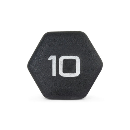 10lb Pair Neoprene Dumbbells, Non-Slip Quiet Hand Weights for Home Gym, Black Coated Fitness Equipment