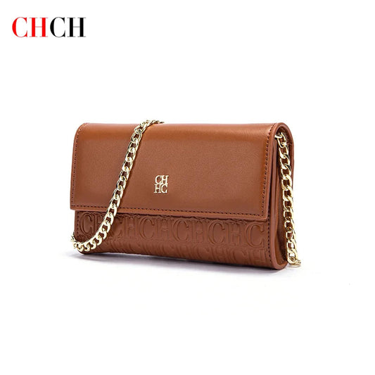 CHCH Women's Shoulder Bag New Magnetic Flip Chain Bag Brown Small Square Bag Wallet RELUX.STORE