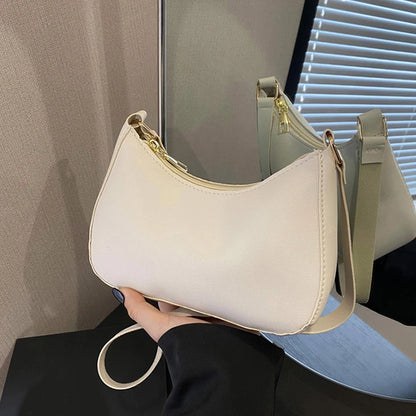 Retro Solid Color PU Leather Shoulder Underarm Bag Women's Fashion Handbags Hobos Purses and Handbag Ladies Crossbody Bags