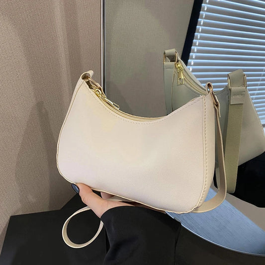 Retro Solid Color PU Leather Shoulder Underarm Bag Women's Fashion Handbags Hobos Purses and Handbag Ladies Crossbody Bags