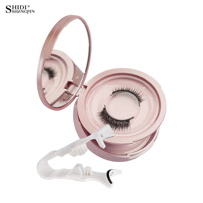 2 Pairs Magnetic Eyelash Natural Look Fluffy False Eyelashes Reusable Magnetic Eyelash Set with Applicator No Glue Need Makeup RELUX.STORE