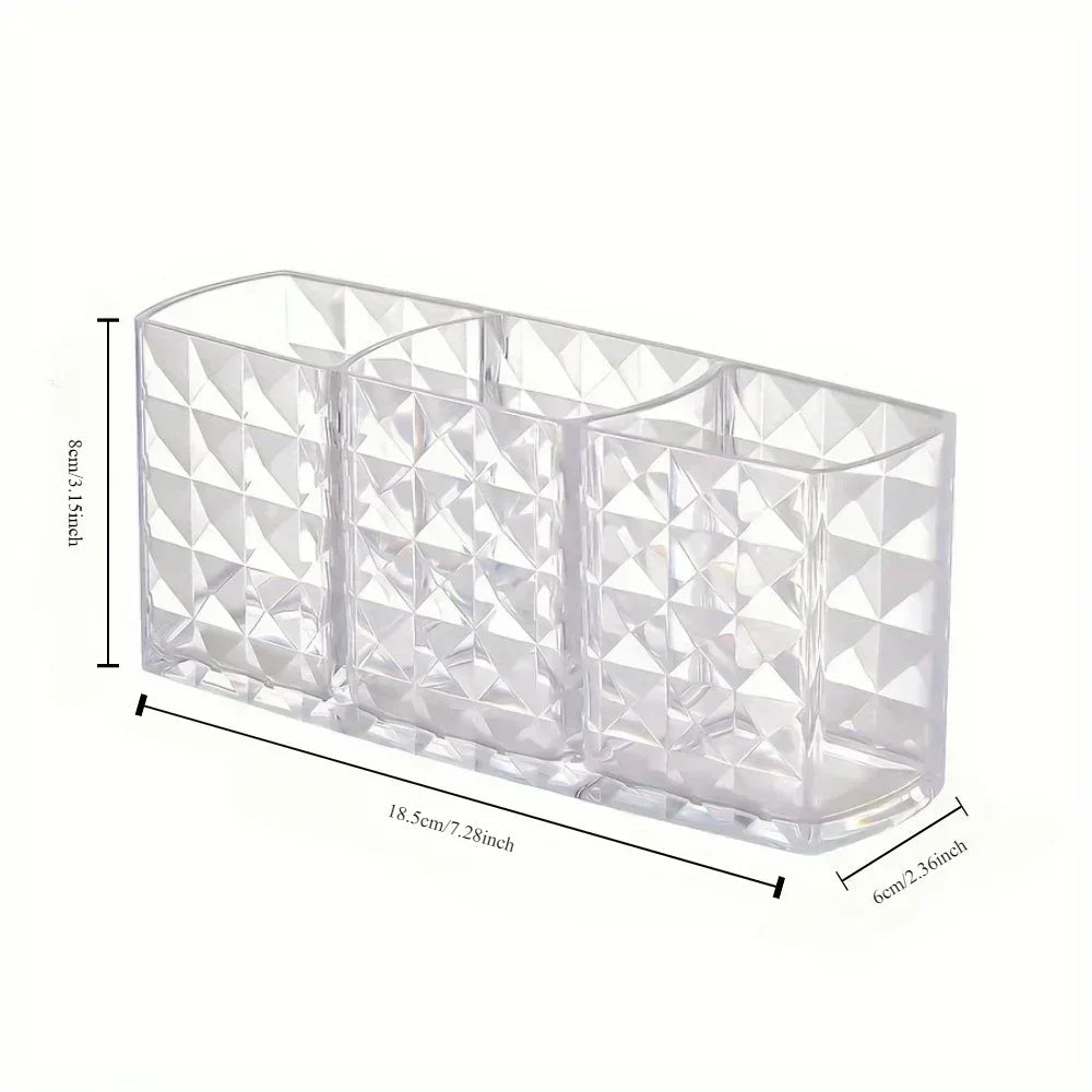 Clear Acrylic Makeup Brush Holder Desk Cosmetic Organizer Lipstick Storage Box Nail Polish Display Stand Rack Jewelry Case RELUX.STORE