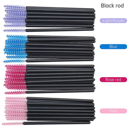 NEW 50Pcs Makeup Eyelash Brushes Disposable Crystal Eyebrow brush Diamond Handle Mascara Wand Applicator Lashes Extension Tools RELUX.STORE