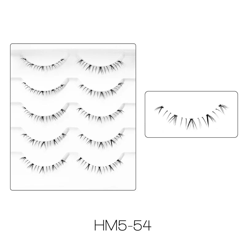 10Pairs Bottom Eyelashes Manga Lower Lashes Clear Band Wispy Small Flame Under Eye Lashes Korean Makeup Cosplay Tools RELUX.STORE