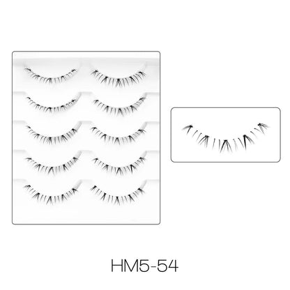 10Pairs Bottom Eyelashes Manga Lower Lashes Clear Band Wispy Small Flame Under Eye Lashes Korean Makeup Cosplay Tools RELUX.STORE