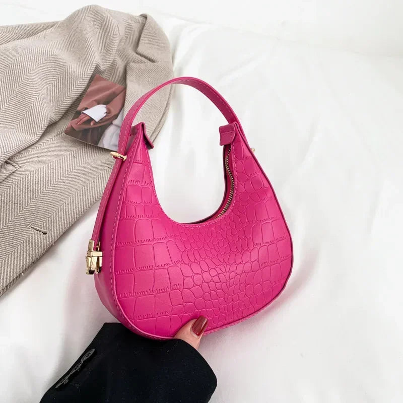 Fashion Luxury Design PU Leather Shoulder Bag Women Small Clutch Handbag Purse Female Underarm Bag Travel Totes shoulder bag RELUX.STORE