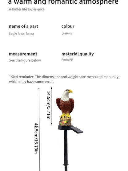 Solar Resin Eagle Lawn Lamp - Outdoor LED Ground Light, Patio & Garden Decorative Lamp