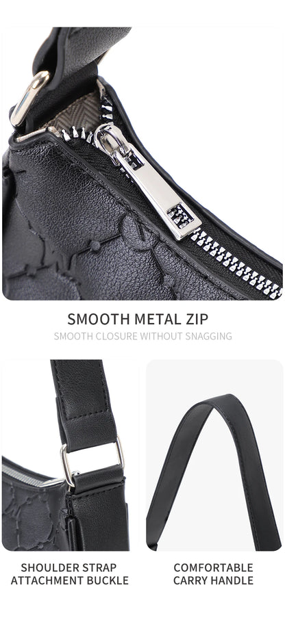TINYAT Female Moon Bag Leather Shoulder Messenger Bag for Women Hand Bag Luxury Design Lightweight Party Ready Daily Use