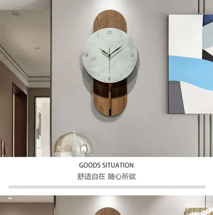 Aesthetic Chinese Wall Clock Creative Pendulum Solid Wood Log Wind Interior Design Unique Art Medieval Decoration Room Decor