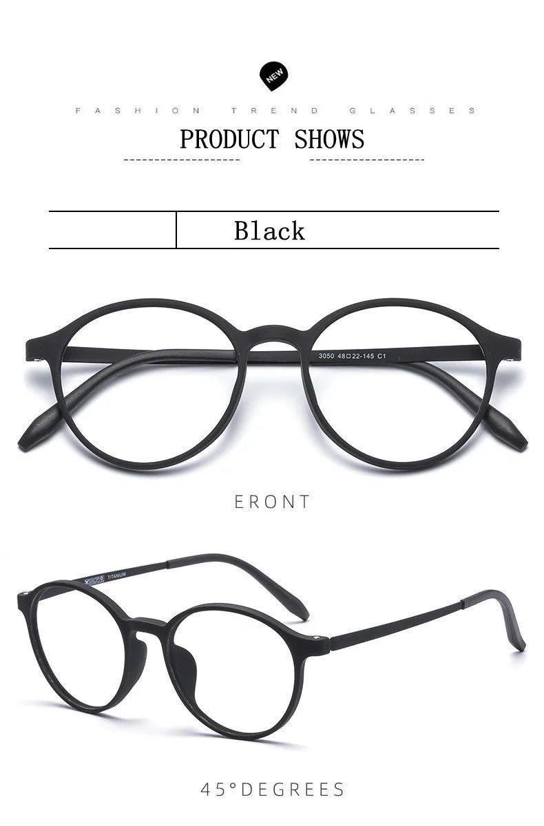 Ultralight Titanium Alloy TR90 Reading Glasses For Men And Women Retro Round Anti blue Light Presbyopia Glasses 0 +100 +150 +250 RELUX.STORE