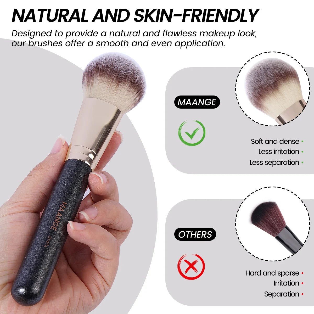 MAANGE 7pcs/set Makeup Brushes for Cosmetic Foundation Powder Concealer Blush Brush Blending Soft Bristles Beauty Tools RELUX.STORE