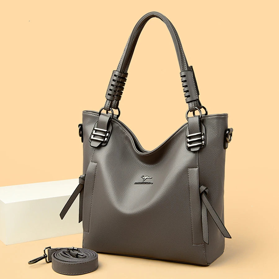 Luxury Soft Genuine Leather Handbag Fashion Women Shoulder Messenger Bag Solid Color Cowhide Tote Fashion Female Crossbody Sac RELUX.STORE