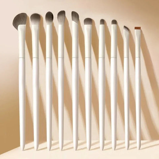 5/6/8/10pcs Natural Eye Makeup Brushes Set Detail Eyeshadow Brush Makeup Brush White Ultra Soft Eyeshadow Eyeliner Makeup Tool RELUX.STORE