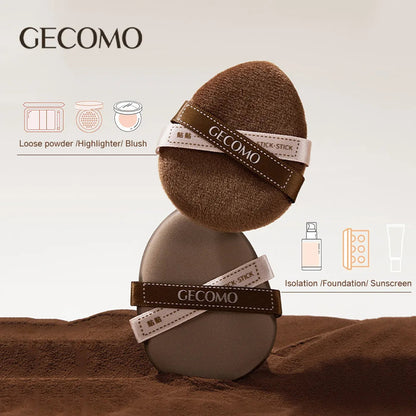 GECOMO Two-pack Powder Puff Set Box with Mirror, Wet And Dry Dual Use, Super Soft Makeup Sponge And Loose Powder Air Cushion RELUX.STORE