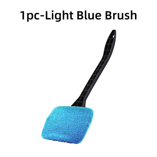 Car Window Cleaner Brush Kit Microfiber Windshield Cleaning Tool Auto Interior Glass Wash Wiper Long Handle Reusable Cloth Pad RELUX.STORE