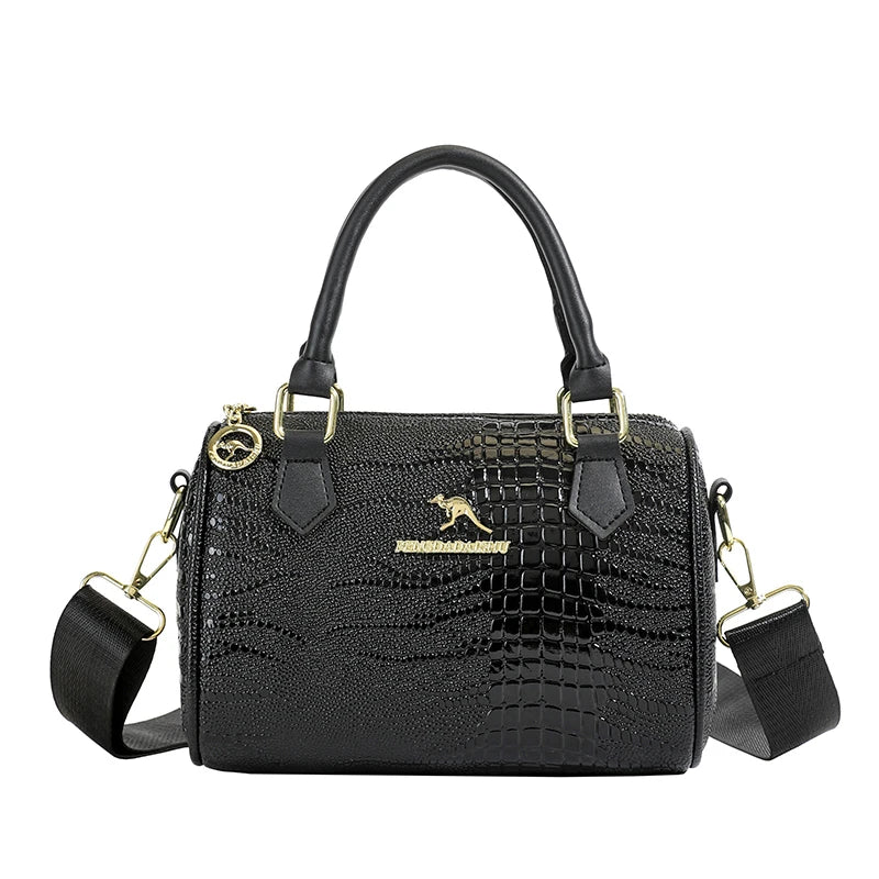 Small Handbag Women's Fashion Shoulder Crossbody Bag Solid Color Black