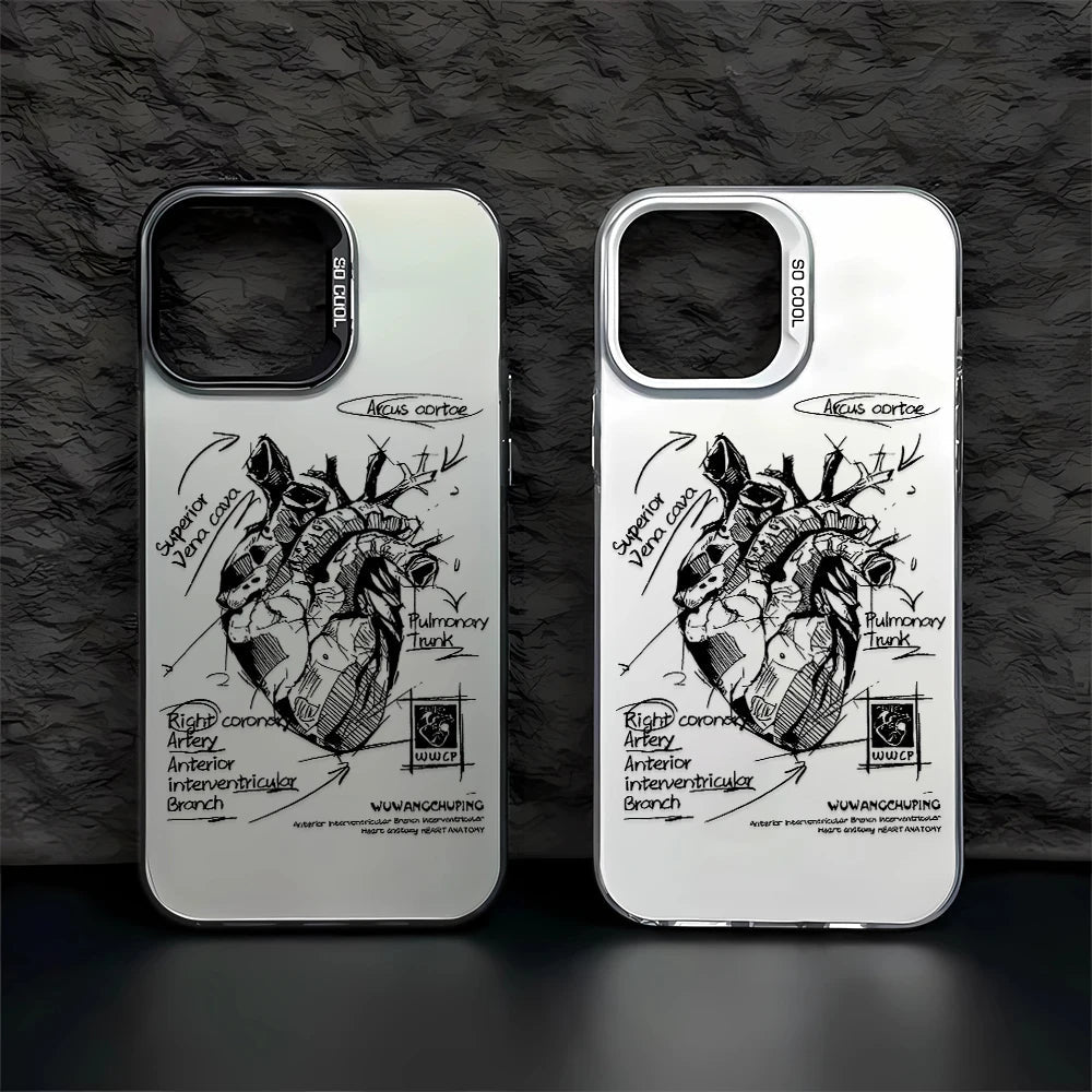 Creative Cardiovascular model Heart Medical Phone Case For iPhone 15 Pro Max 11 12 13 14 16 Pro XS XR 7 8 Plus Anti-drop Cover RELUX.STORE