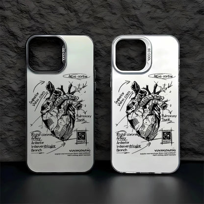 Creative Cardiovascular model Heart Medical Phone Case For iPhone 15 Pro Max 11 12 13 14 16 Pro XS XR 7 8 Plus Anti-drop Cover RELUX.STORE