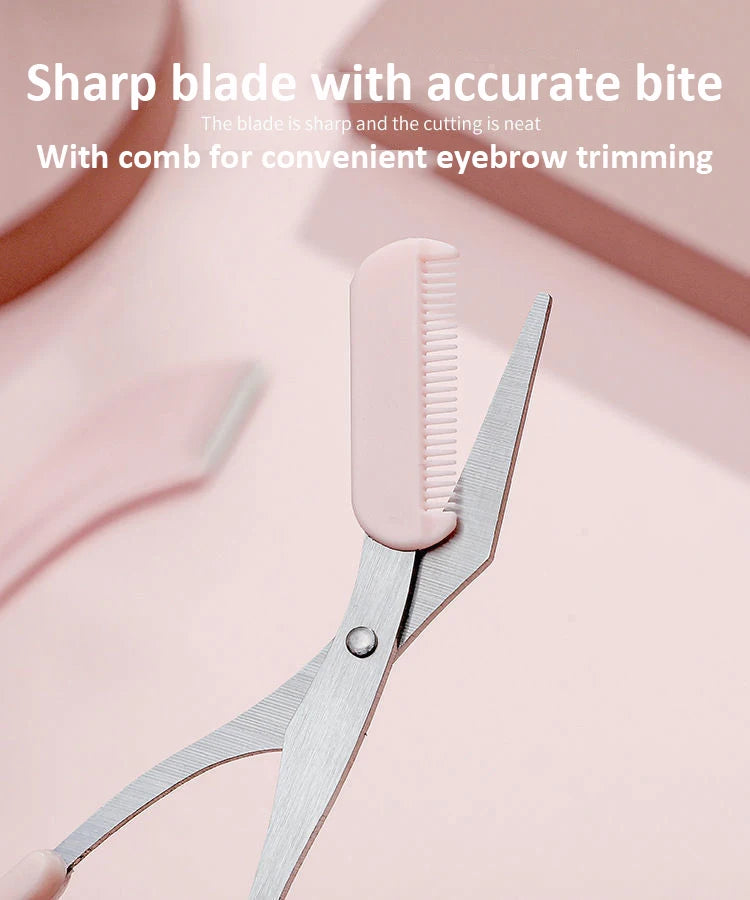 Eyebrow Trimming Knife Face Razor For Women Professional Eyebrow Scissors With Comb Brow Trimmer Scraper Accessories