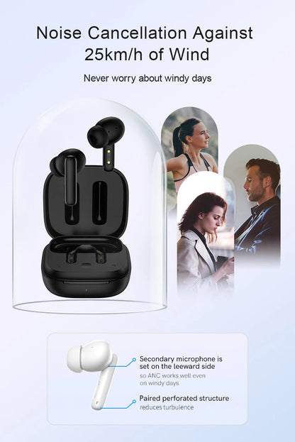 QCY T13 ANC Earphone Bluetooth 5.3 Active Noise Cancellation -28dB Wireless Headphone Fast Charge Earbuds 0.068' Low Latency RELUX.STORE