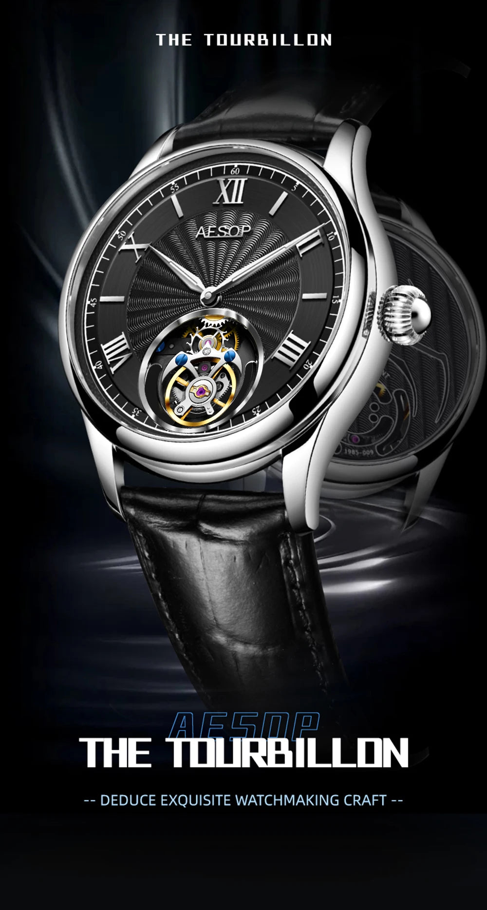 AESOP Official Watch Store Flying Tourbillon Movement Mechanical Wristwatches Skeleton Watches for Menes Luxury Waterproof 2025A