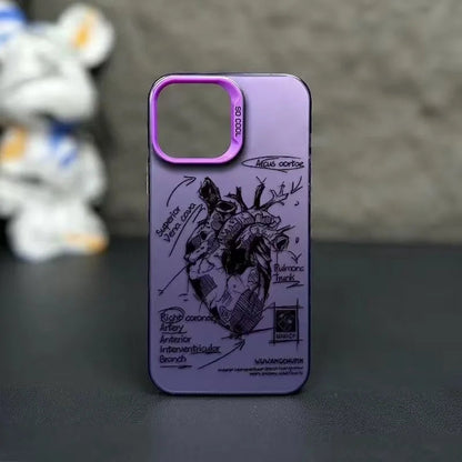 Creative Cardiovascular model Heart Medical Phone Case For iPhone 15 Pro Max 11 12 13 14 16 Pro XS XR 7 8 Plus Anti-drop Cover RELUX.STORE