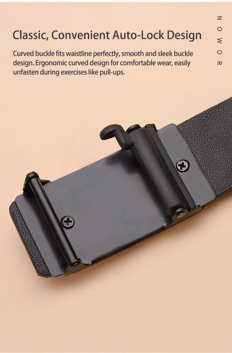 The new buckle toothless automatic buckle belt men's casual style business all-match waist belt personality youth trendy pants RELUX.STORE