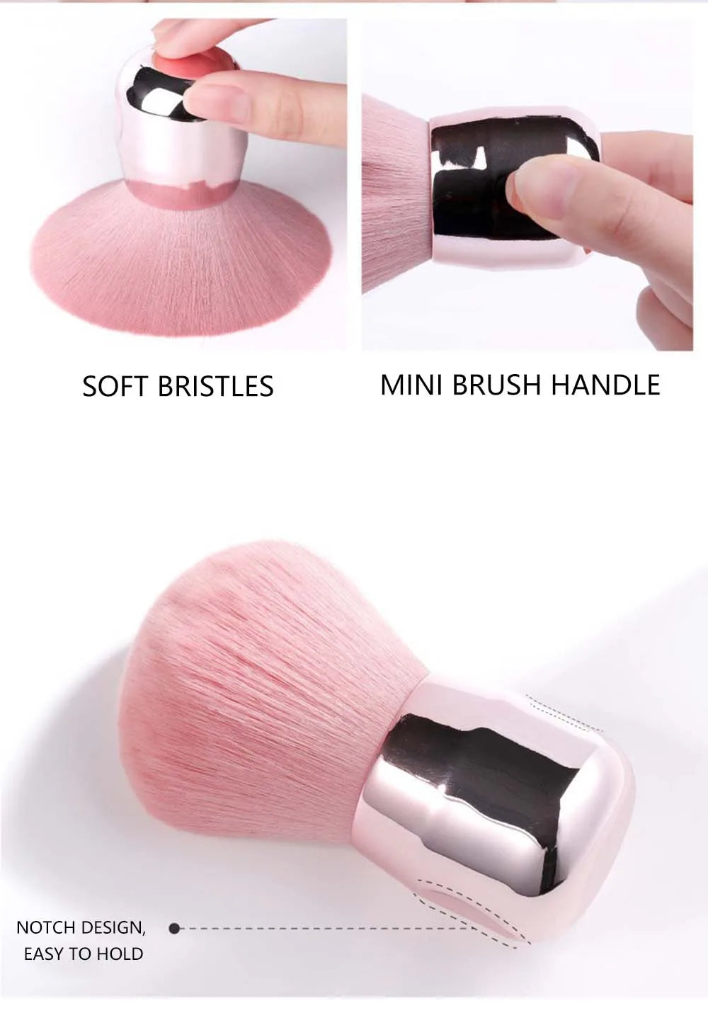 CALIYI 1/2 PCS Fluffy Loose Powder Blush Brushes Portable MINI Luxury Makeup Brush Travel Cosmetic Make Up Tools For Women Girls
