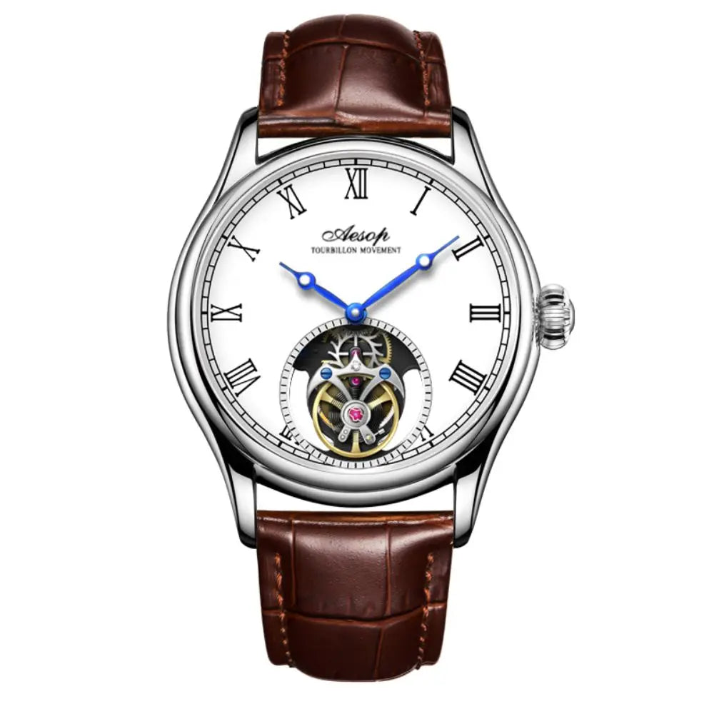Aesop Real Flying Tourbillon Movement Mechanical Watches Luxury Watch for Men Skeleton Tourbillon Watch Sapphire Official StoreS