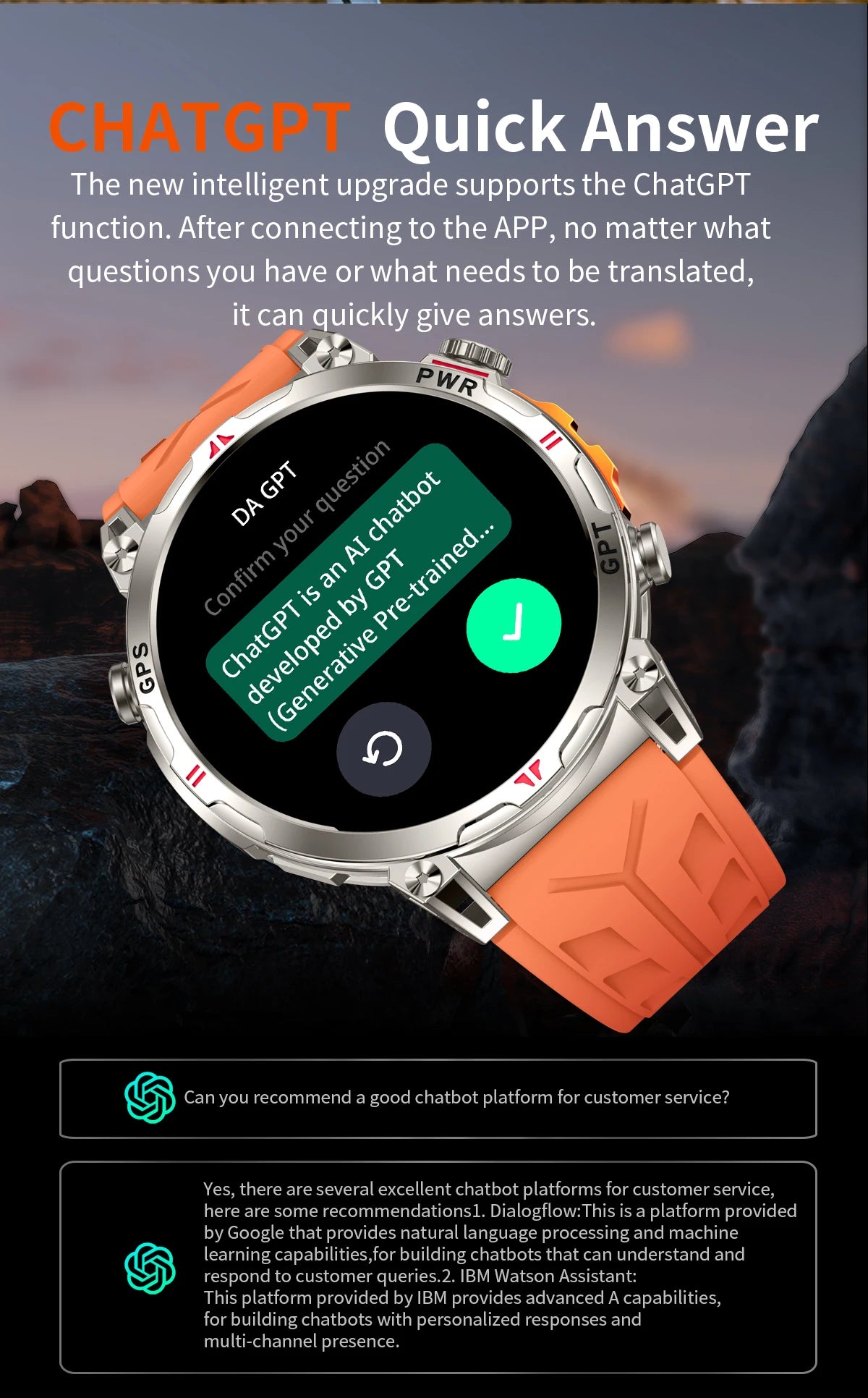 2025 New Military AMOLED HD SmartWatch 650Mah Battery GPS Compass 5ATM Waterproof Tactics 100+ Sport BT call Smart Watch For Men