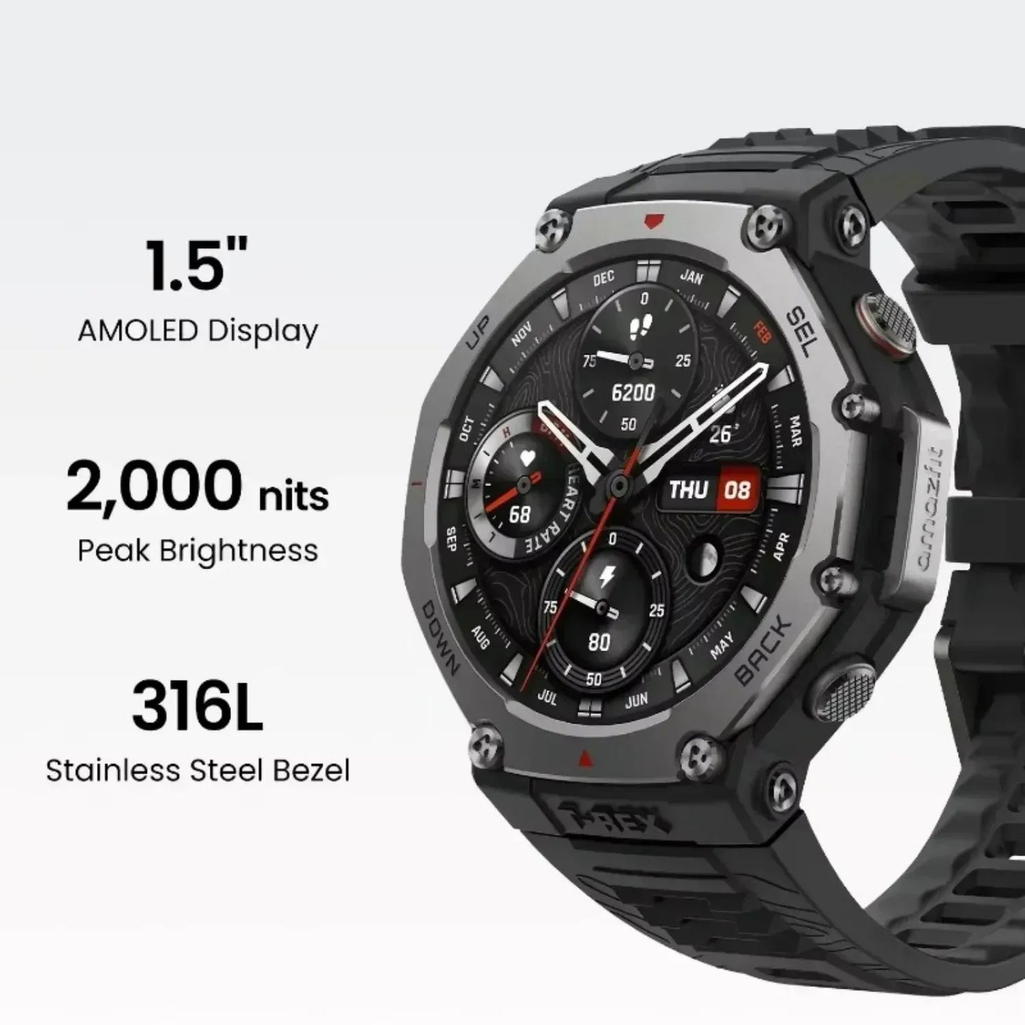 Xiaomi T-Rex 3 For Amazfit New Military gps smartwatc Built-in Compass Altimeter 10ATM Waterproof Sports Smartwatch Men Women
