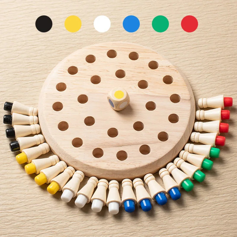 Wooden Memory Match Stick Chess Color Game Board Puzzles Montessori Educational Toy Cognitive Ability Learning Toys For Children RELUX.STORE