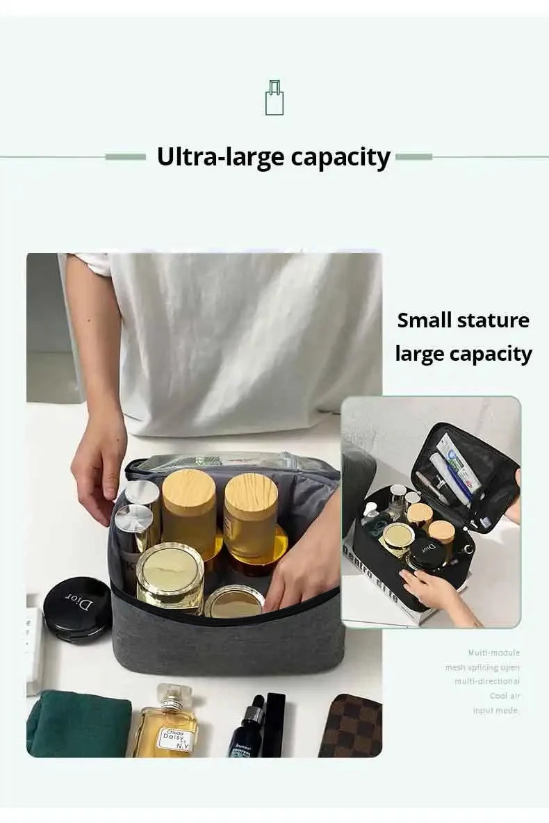 1pc Business Trip Men's Toiletry Bag Double Layer Large Capacity Cosmetic Bag Oxford Cloth Storage Bag Portable Handbag