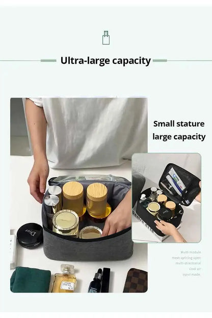 1pc Business Trip Men's Toiletry Bag Double Layer Large Capacity Cosmetic Bag Oxford Cloth Storage Bag Portable Handbag